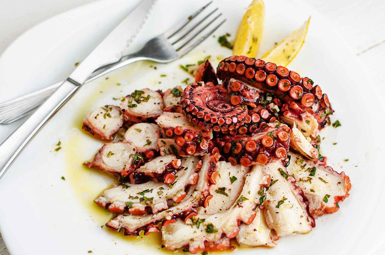 Octopus carpaccio wine pairing.
